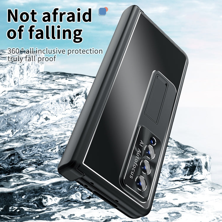 For Samsung Galaxy Z Fold3 5G Aluminum Alloy Double Hinge Shockproof Phone Protective Case(Black) - Galaxy Phone Cases by buy2fix | Online Shopping UK | buy2fix