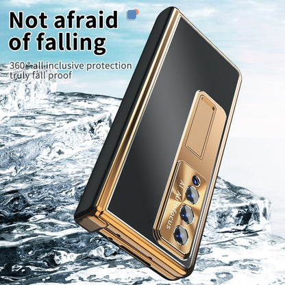 For Samsung Galaxy Z Fold3 5G Aluminum Alloy Double Hinge Shockproof Phone Protective Case(Black Gold) - Galaxy Phone Cases by buy2fix | Online Shopping UK | buy2fix