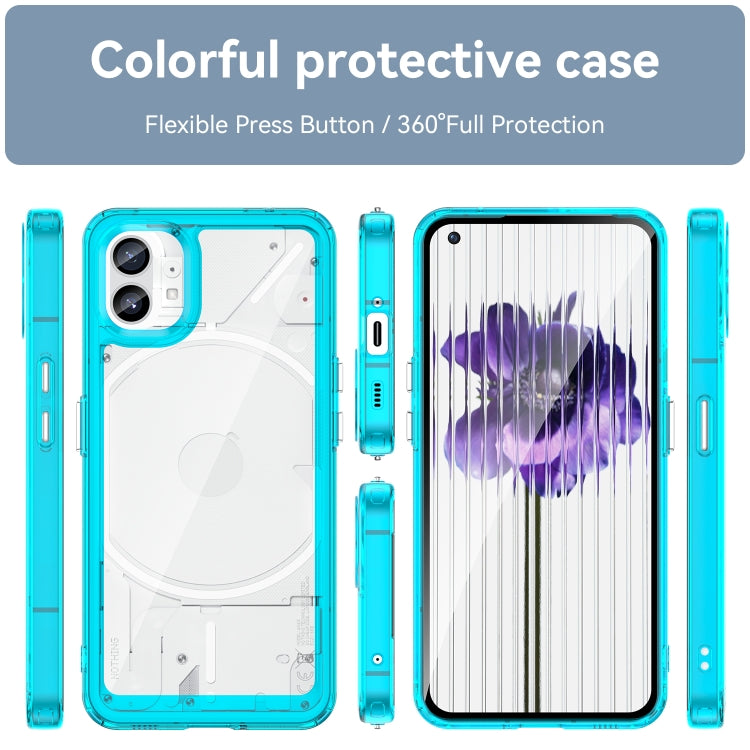 For Nothing Phone 1 Colorful Series Acrylic + TPU Phone Case(Transparent Blue) - More Brand by buy2fix | Online Shopping UK | buy2fix