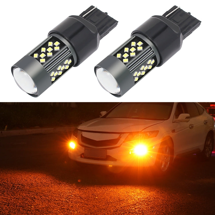 1 Pair 7440 12V 7W Continuous Car LED Fog Light(Orange Light) - In Car by buy2fix | Online Shopping UK | buy2fix
