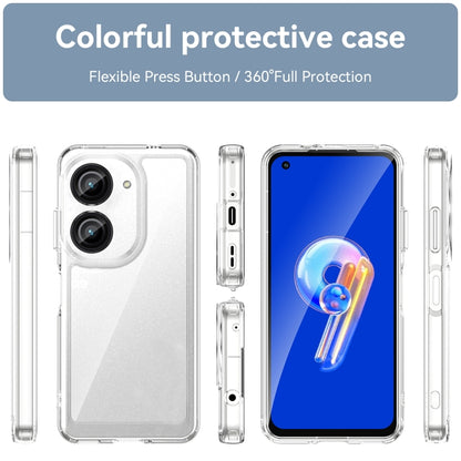 For Asus ZenFone 9 Colorful Series Acrylic + TPU Phone Case(Transparent) - Mobile Accessories by buy2fix | Online Shopping UK | buy2fix