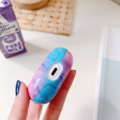 For Xiaomi Redmi Buds 4 Pro Marble Texture PC Glossy Earphone Protective Case(Pink Blue) - Xiaomi Earphone Case by buy2fix | Online Shopping UK | buy2fix