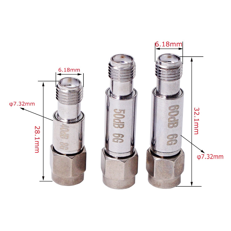 2dBi SMA Attenuator DC-6GHz SMA Coaxial Fixed Connectors - Connectors by buy2fix | Online Shopping UK | buy2fix