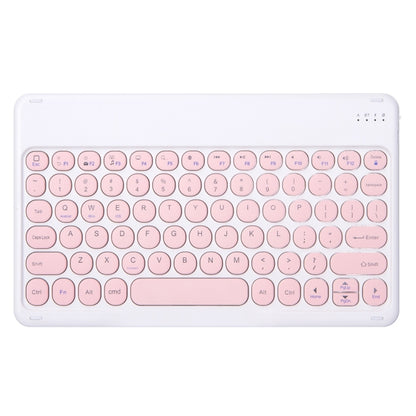 Round Cap Bluetooth Keyboard Leather Case with Pen Slot, without Touchpad For Samsung Galaxy Tab S7(Pink+Pink Keyboard) - Samsung Keyboard by buy2fix | Online Shopping UK | buy2fix
