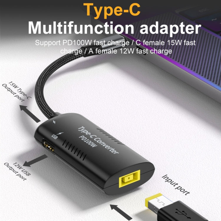 Square Port + Type-C + USB Female to Type-C Multifunction Adapter - Computer & Networking by buy2fix | Online Shopping UK | buy2fix