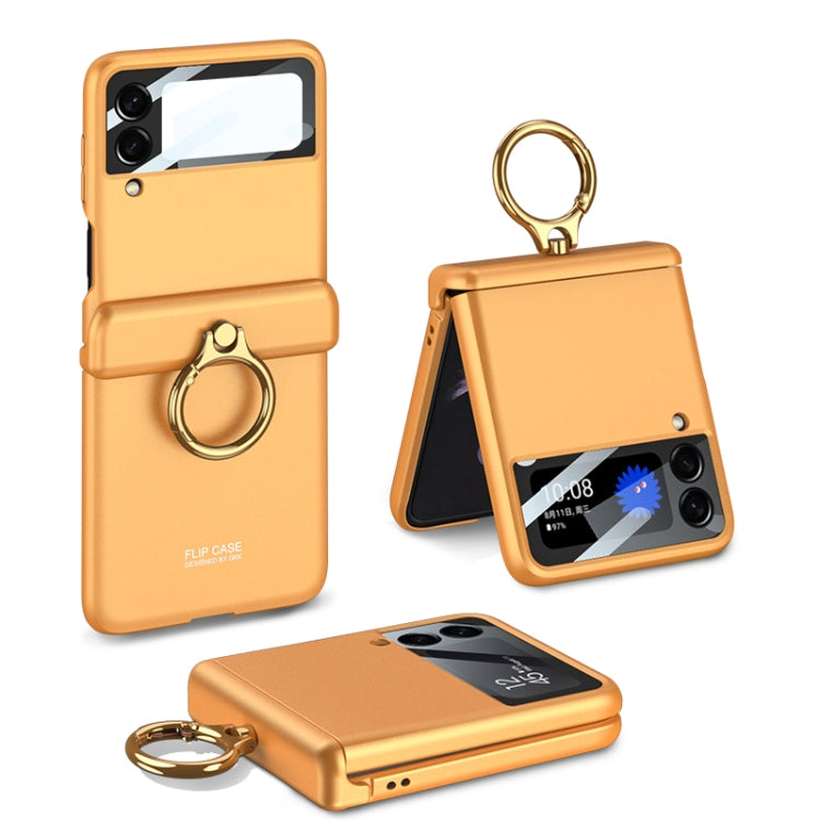 For Samsung Galaxy Z Flip4 GKK Magnetic Hinged Flip Case with Ring Holder(Orange) - Galaxy Z Flip4 5G Cases by GKK | Online Shopping UK | buy2fix