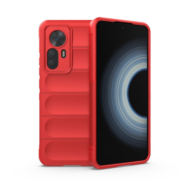 For Xiaomi Redmi K50 Ultra / Xiaomi 12T Magic Shield TPU + Flannel Phone Case(Red) - Xiaomi Cases by buy2fix | Online Shopping UK | buy2fix