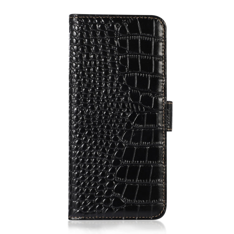 For Motorola Moto S30 Pro Crocodile Top Layer Cowhide Leather Phone Case(Black) - Motorola Cases by buy2fix | Online Shopping UK | buy2fix