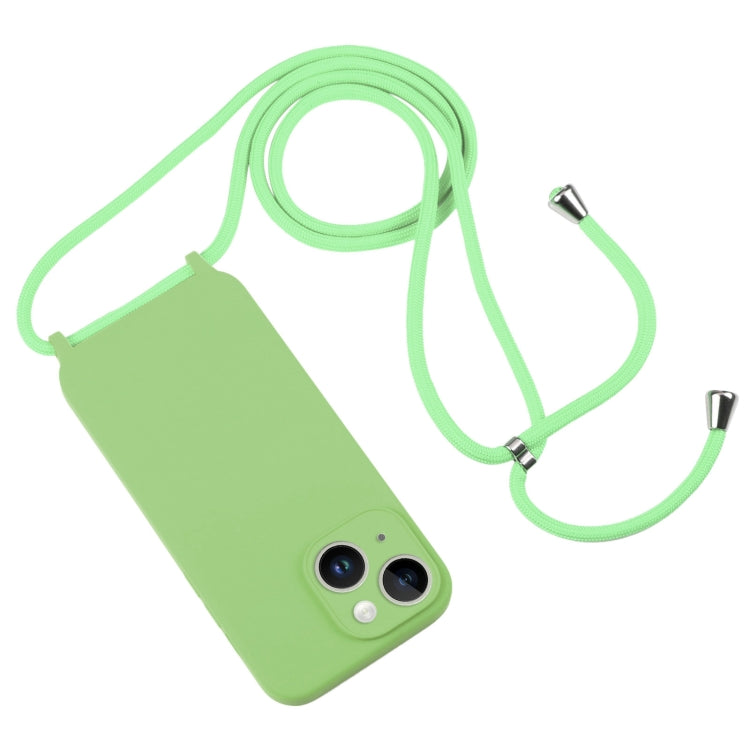 For iPhone 14 Crossbody Lanyard Liquid Silicone Case(Matcha Green) - iPhone 14 Cases by buy2fix | Online Shopping UK | buy2fix