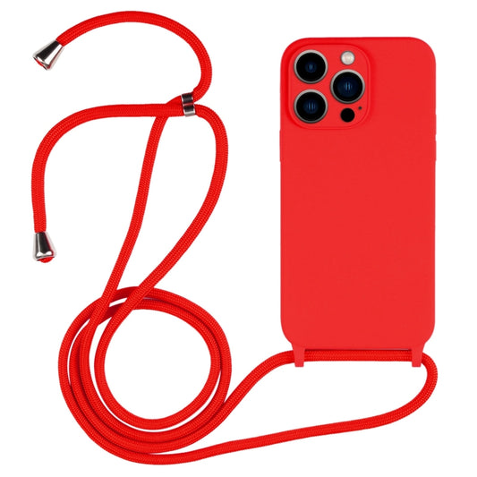 For iPhone 13 Pro Max Crossbody Lanyard Liquid Silicone Case(Red) - iPhone 13 Pro Max Cases by buy2fix | Online Shopping UK | buy2fix