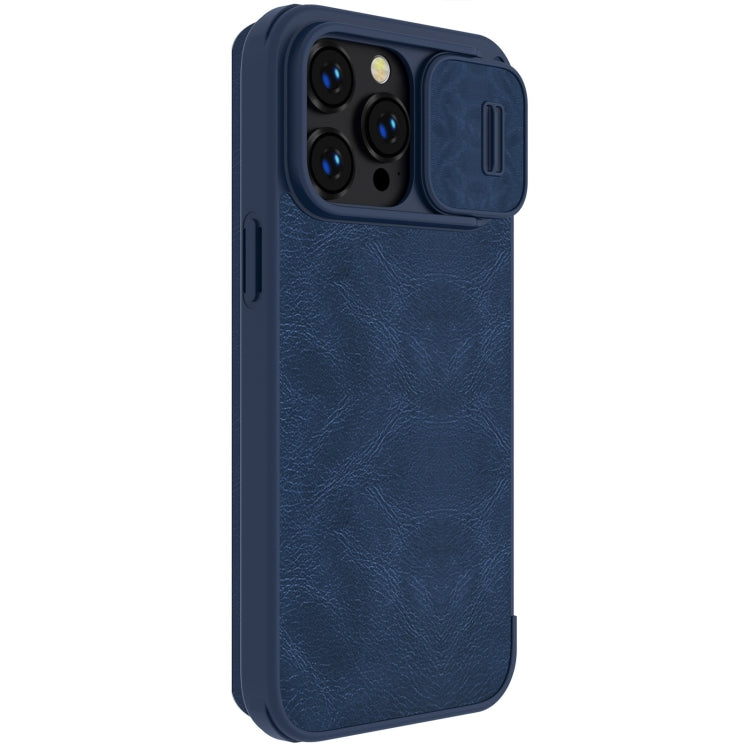 For iPhone 14 Pro NILLKIN QIN Series Pro Crazy Horse Texture Leather Case(Blue) - iPhone 14 Pro Cases by NILLKIN | Online Shopping UK | buy2fix