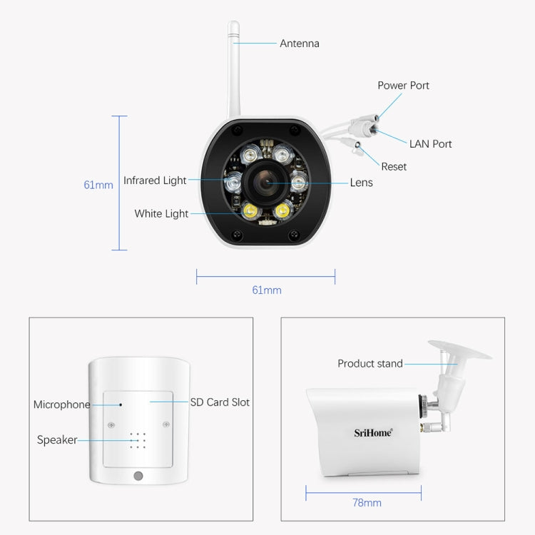 SriHome SH034C 4.0MP AI Humanoid Tracking WiFi Outdoor Surveillance Camera(AU Plug) - Security by SriHome | Online Shopping UK | buy2fix