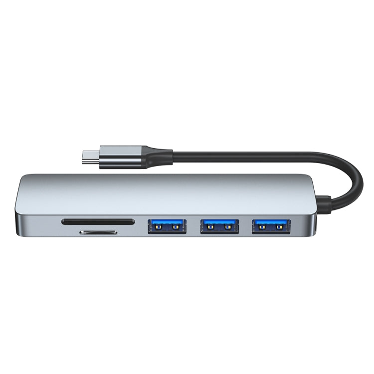 6-in-1 USB-C / Type-C to USB Docking Station HUB Adapter - Computer & Networking by buy2fix | Online Shopping UK | buy2fix