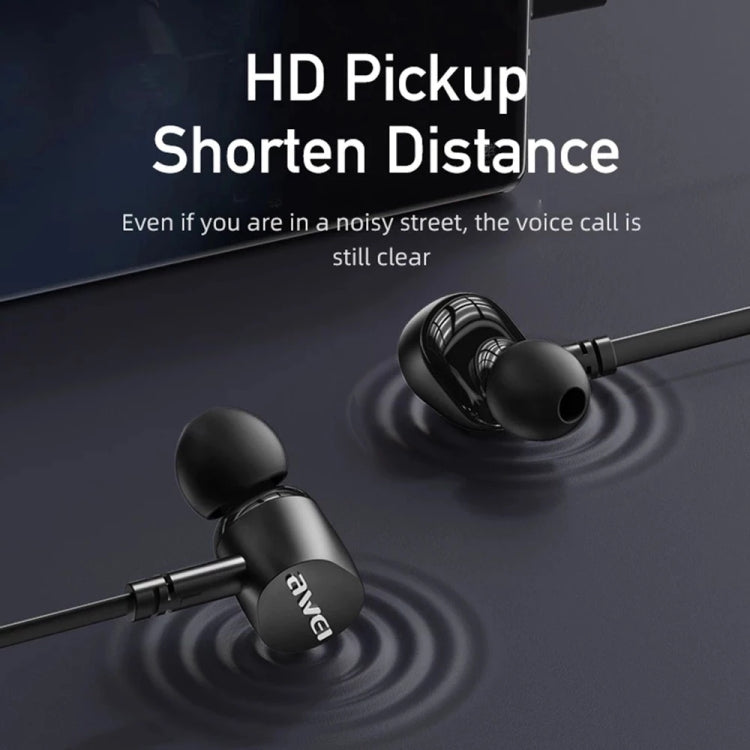 awei TC-7 1.2m Mini Stereo In-ear Earphones - Type-C Earphone by awei | Online Shopping UK | buy2fix