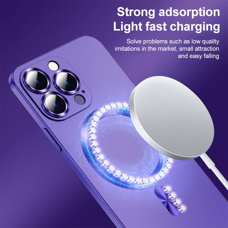 For iPhone 14 Plus Liquid Lens Protector Magsafe Phone Case(Dark Purple) - iPhone 14 Plus Cases by buy2fix | Online Shopping UK | buy2fix