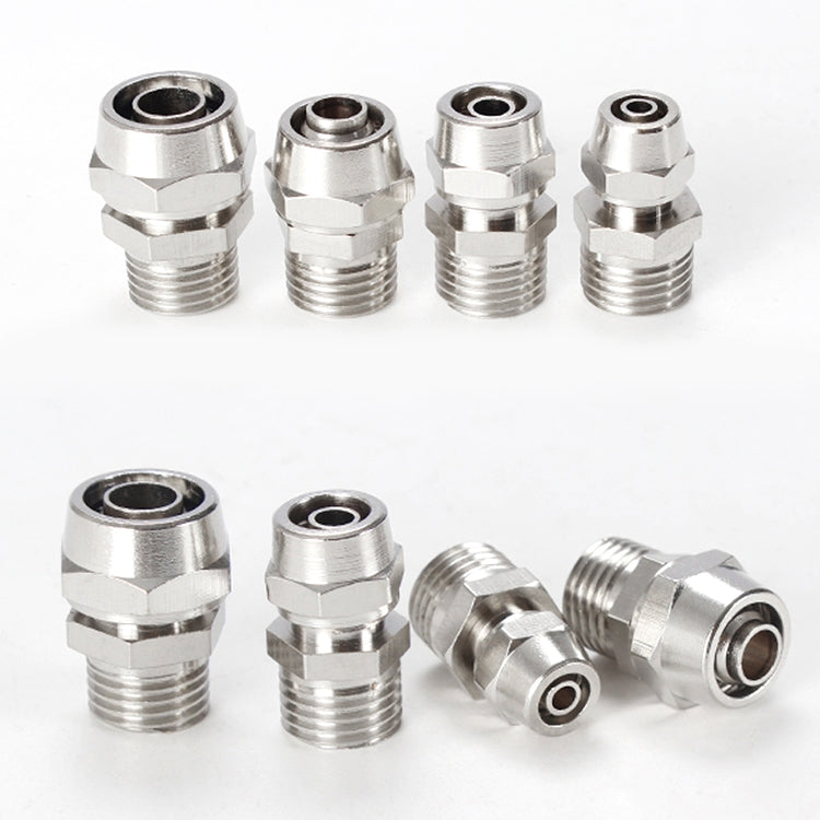 PC4-M5 LAIZE 10pcs Nickel Plated Copper Pneumatic Quick Fitting Connector - Interface Series by LAIZE | Online Shopping UK | buy2fix