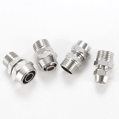 PC4-M5 LAIZE 10pcs Nickel Plated Copper Pneumatic Quick Fitting Connector - Interface Series by LAIZE | Online Shopping UK | buy2fix