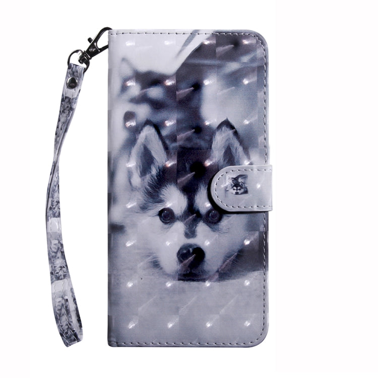 For Honor X8 4G 3D Painted Leather Phone Case(Husky) - Honor Cases by buy2fix | Online Shopping UK | buy2fix