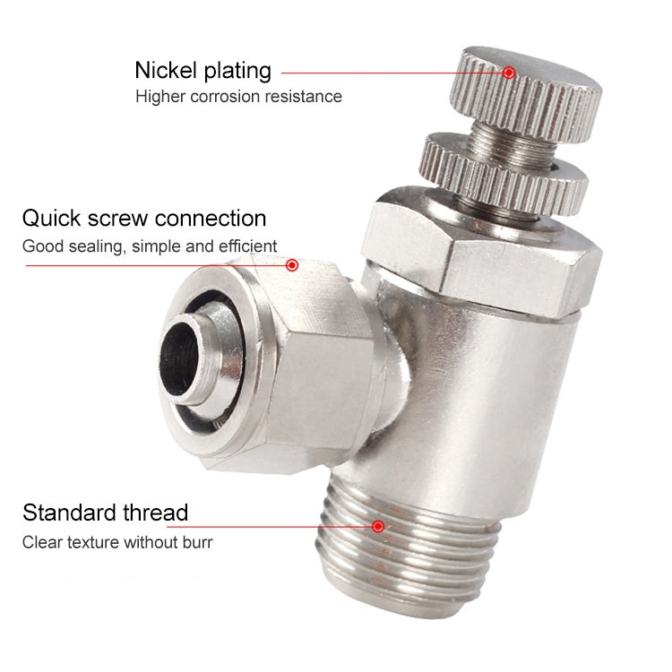 SL8-01 LAIZE Nickel Plated Copper Trachea Quick Fitting Throttle Valve Lock Female Connector -  by LAIZE | Online Shopping UK | buy2fix