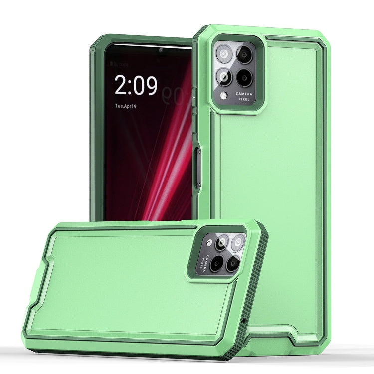 For T-Mobile Revvl 6 Pro 5G Armour Two-color TPU + PC Phone Case(Green+Grey) - More Brand by buy2fix | Online Shopping UK | buy2fix