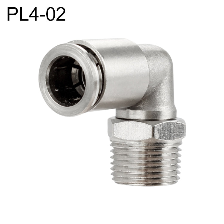 PL4-02 LAIZE Nickel Plated Copper Elbow Male Thread Pneumatic Quick Fitting Connector -  by LAIZE | Online Shopping UK | buy2fix