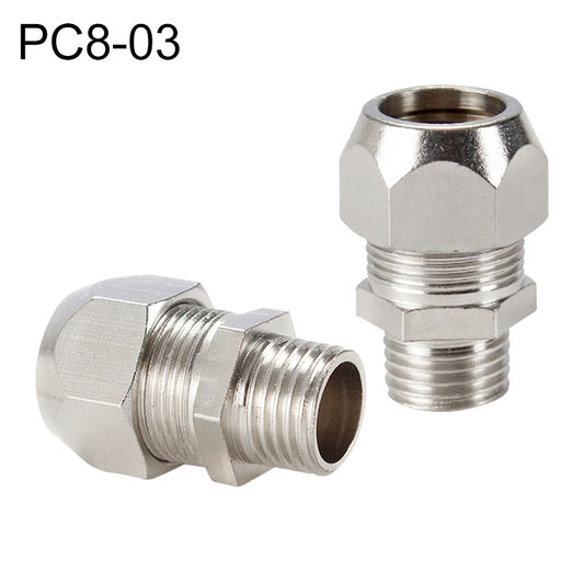 PC8-03 LAIZE Nickel Plated Copper Reducer Straight Pneumatic Quick Fitting Connector - Interface Series by LAIZE | Online Shopping UK | buy2fix