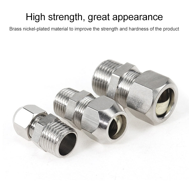 PC12-04 LAIZE Nickel Plated Copper Reducer Straight Pneumatic Quick Fitting Connector - Interface Series by LAIZE | Online Shopping UK | buy2fix