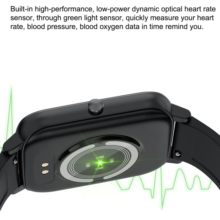Ochstin 5H80 1.69 inch Square Screen Silicone Strap Heart Rate Blood Oxygen Monitoring Bluetooth Smart Watch(Grey) - Smart Wear by OCHSTIN | Online Shopping UK | buy2fix