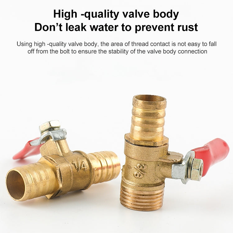 LAIZE Pneumatic Hose Barb Brass Shutoff Ball Valve, Specification:8mm -  by LAIZE | Online Shopping UK | buy2fix