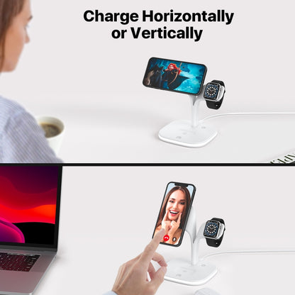 SoulBytes YM-UD22 15W 5 in 1 Magnetic Wireless Charger with Stand Function(White) - Apple Accessories by Soulbytes | Online Shopping UK | buy2fix
