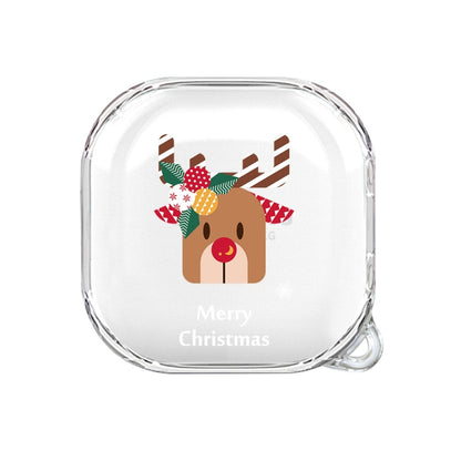 For Samsung Galaxy Buds Live Christmas Transparent TPU Earphone Case(Elk) - Samsung Earphone Case by buy2fix | Online Shopping UK | buy2fix