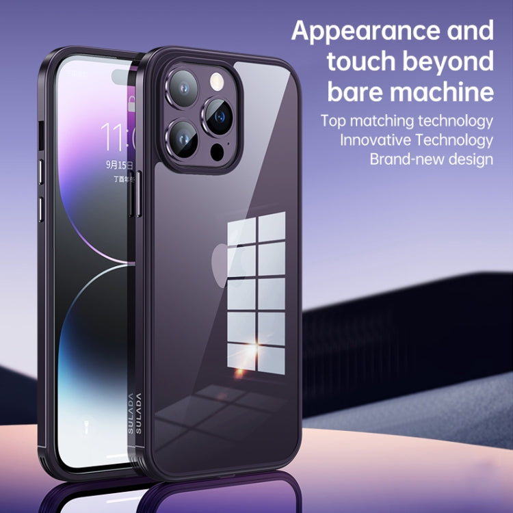 For iPhone 14 Plus SULADA Metal Frame + Nano Glass + TPU Phone Case(Silver) - iPhone 14 Plus Cases by SULADA | Online Shopping UK | buy2fix