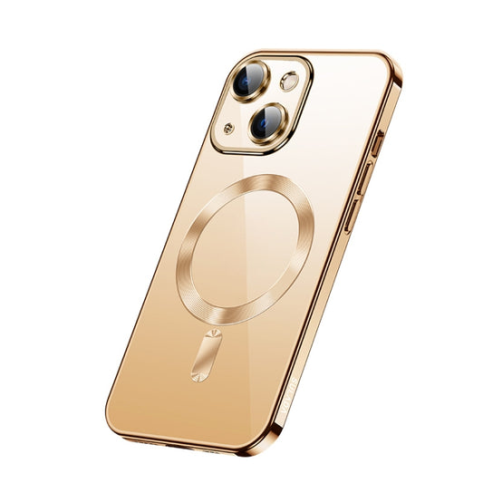 For iPhone 14 SULADA Plating TPU Shockproof Phone Soft Case(Gold) - iPhone 14 Cases by SULADA | Online Shopping UK | buy2fix