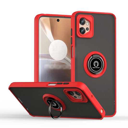For Motorola Moto G32 Q Shadow 1 Series TPU + PC Phone Case with Ring(Red) - Motorola Cases by buy2fix | Online Shopping UK | buy2fix