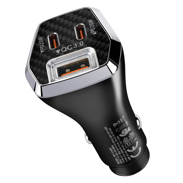 ACC-319PD 45W USB+Dual Type-C Fast Charge Car Charger(Black) - In Car by buy2fix | Online Shopping UK | buy2fix