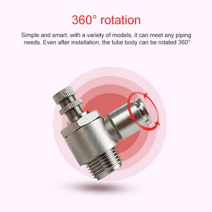 SL12-04 LAIZE Nickel Plated Copper Male Thread Throttle Valve Pneumatic Connector -  by LAIZE | Online Shopping UK | buy2fix