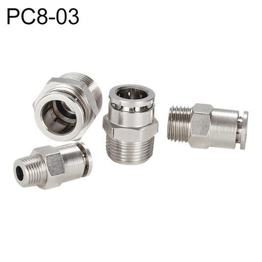 PC8-03 LAIZE Nickel Plated Copper Male Thread Straight Pneumatic Quick Connector - Interface Series by LAIZE | Online Shopping UK | buy2fix