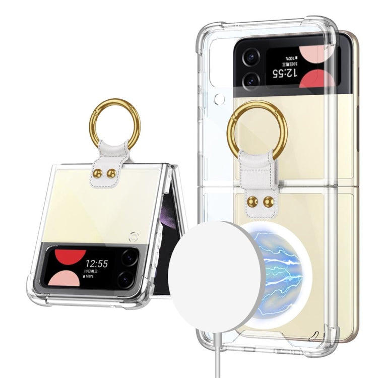 For Samsung Galaxy Z Flip3 5G GKK MagSafe Airbag Shockproof Phone Case with Ring Holder(Transparent) - Galaxy Phone Cases by GKK | Online Shopping UK | buy2fix