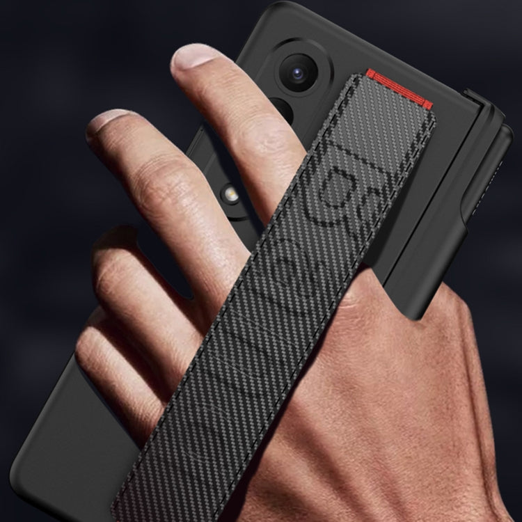 For Samsung Galaxy Z Fold4 GKK Magnetic Fold Hinge Shockproof Phone Case with Wrist Strap(Navy Blue) - Galaxy Z Fold4 5G Cases by GKK | Online Shopping UK | buy2fix
