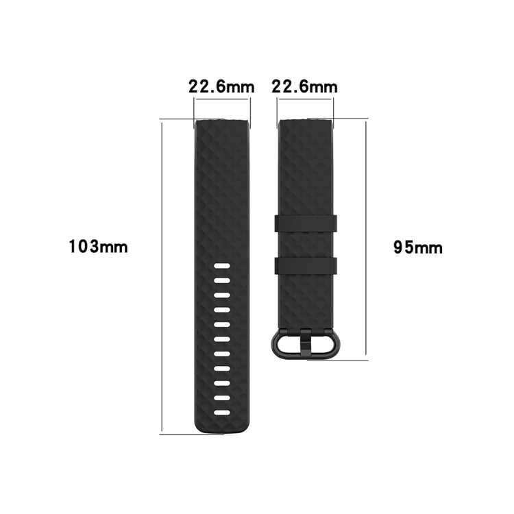 Color Buckle TPU Wrist Strap Watch Band for Fitbit Charge 4 / Charge 3 / Charge 3 SE, Size: S(Black) - Smart Wear by buy2fix | Online Shopping UK | buy2fix