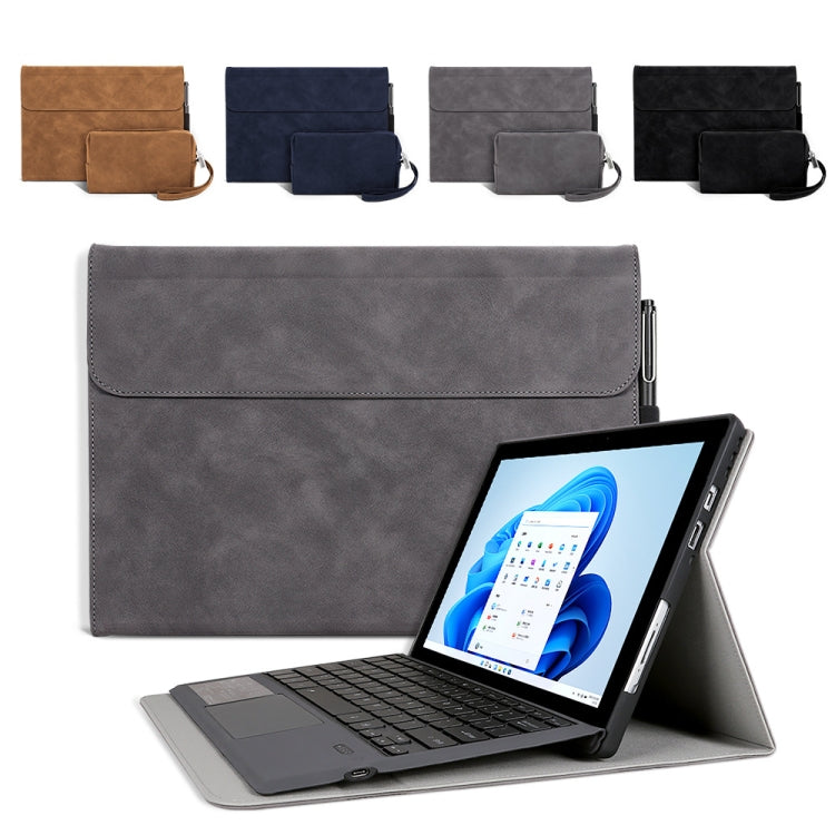 For Microsoft Surface Pro 9 Sheepskin All-Inclusive Shockproof Protective Case with Power Bag(Brown) - Others by buy2fix | Online Shopping UK | buy2fix
