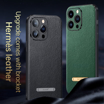 For iPhone 14 Plus SULADA Famous Artisan Series Litchi Leather PC + TPU Phone Case(Dark Green) - iPhone 14 Plus Cases by SULADA | Online Shopping UK | buy2fix