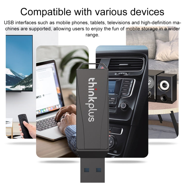 Lenovo Thinkplus MU252 USB 3.1 + USB-C / Type-C Flash Drive, Memory:128GB(Black) - USB Flash Drives by Lenovo | Online Shopping UK | buy2fix