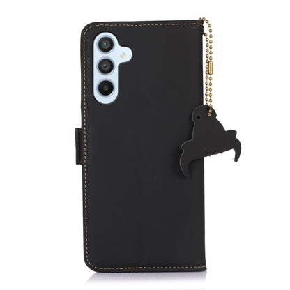 For Samsung Galaxy A54 5G Genuine Leather Magnetic RFID Leather Phone Case(Black) - Galaxy Phone Cases by buy2fix | Online Shopping UK | buy2fix