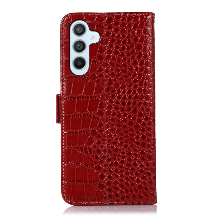 For Samsung Galaxy A54 5G Crocodile Top Layer Cowhide Leather Phone Case(Red) - Galaxy Phone Cases by buy2fix | Online Shopping UK | buy2fix