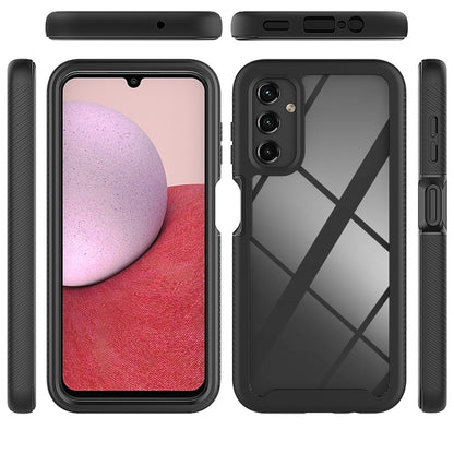 For Samsung Galaxy A14 5G Two-layer Integrated Transparent TPU + PC + PET Protective Phone Case(Black) - Galaxy Phone Cases by buy2fix | Online Shopping UK | buy2fix
