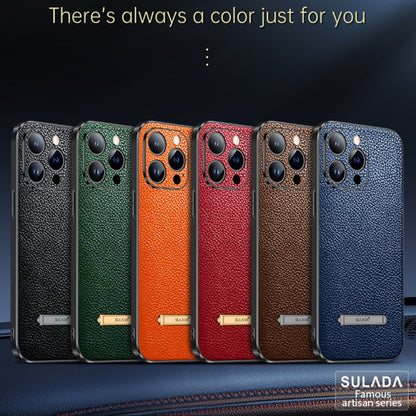 For iPhone 13 Pro SULADA Invisible Bracket Leather Back Cover Phone Case(Orange) - iPhone 13 Pro Cases by SULADA | Online Shopping UK | buy2fix