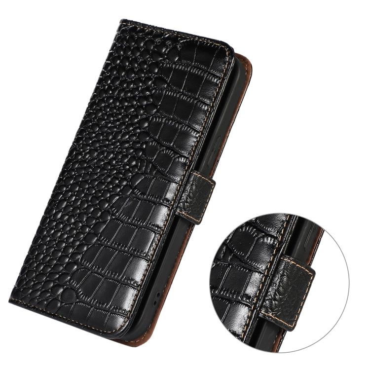 For Honor 80 Pro Crocodile Top Layer Cowhide Leather Phone Case(Black) - Honor Cases by buy2fix | Online Shopping UK | buy2fix