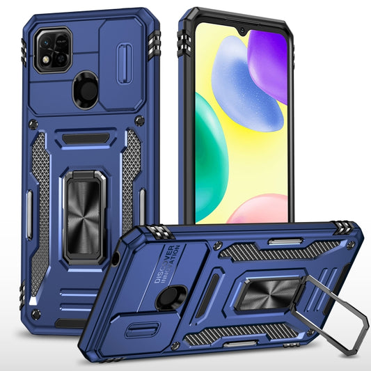For Xiaomi Redmi 9C / 10A Armor PC + TPU Camera Shield Phone Case(Navy Blue) - Xiaomi Cases by buy2fix | Online Shopping UK | buy2fix