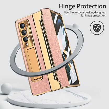 For Samsung Galaxy Z Fold4 Integrated Full Coverage Phone Case with Hinge(Gold+Pink) - Galaxy Z Fold4 5G Cases by buy2fix | Online Shopping UK | buy2fix